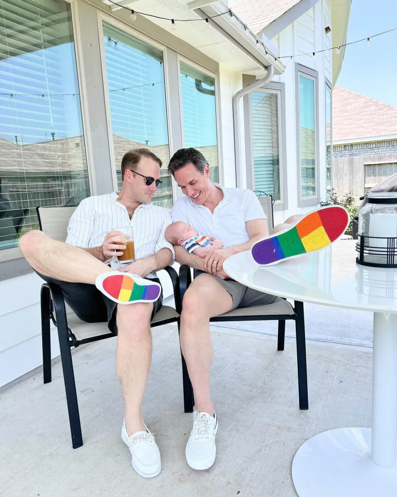 Two creators in rainbow shoes next to key campaign stats