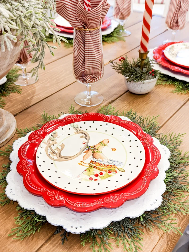 Instagram post of a MacKenzie Childs reindeer plate