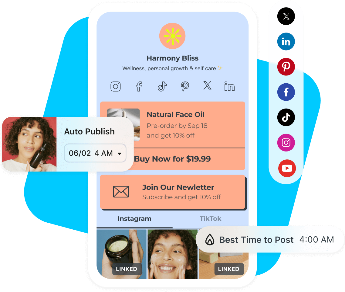 Small business uses Later for social media management and promotes products using the Later link in bio tool