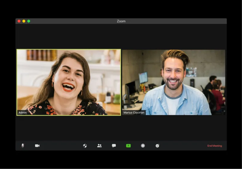 Woman interviewing a creator over Zoom